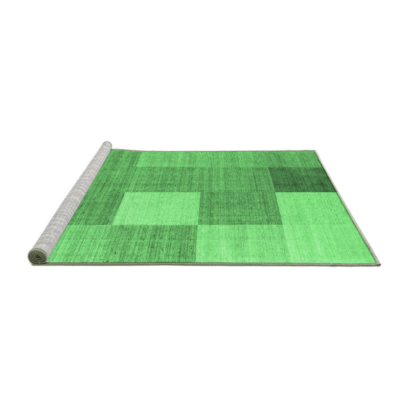 Tapis contemporains vert émeraude lavable à la machine 1801, Rond 8 pi
