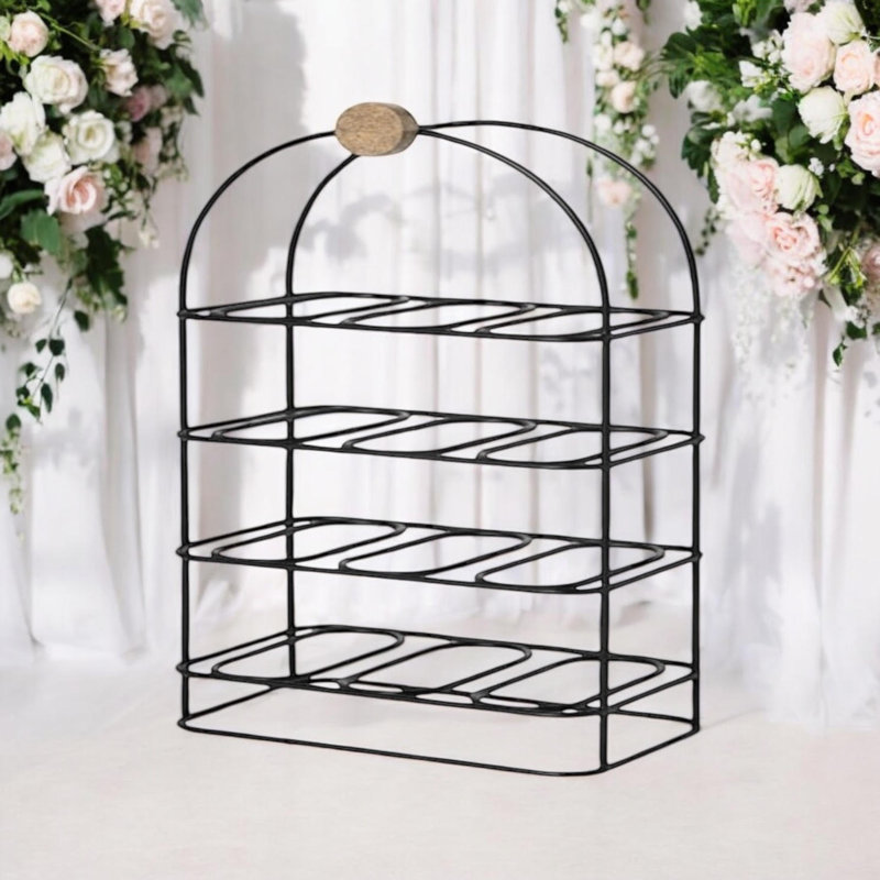 Albertien 12 Bottle Floor Wine Bottle Rack Black