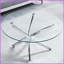 Table basse ronde en verre trempé avec pieds en acier inoxydable, style contemporain pour le salon / la salle à manger, facile à nettoyer et amp; Durable