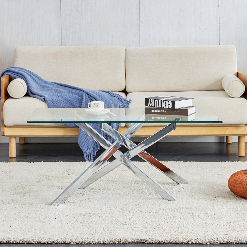 Shivaan Single Coffee Table, 18.11" H x 39.37" W x 23.62" D, Silver