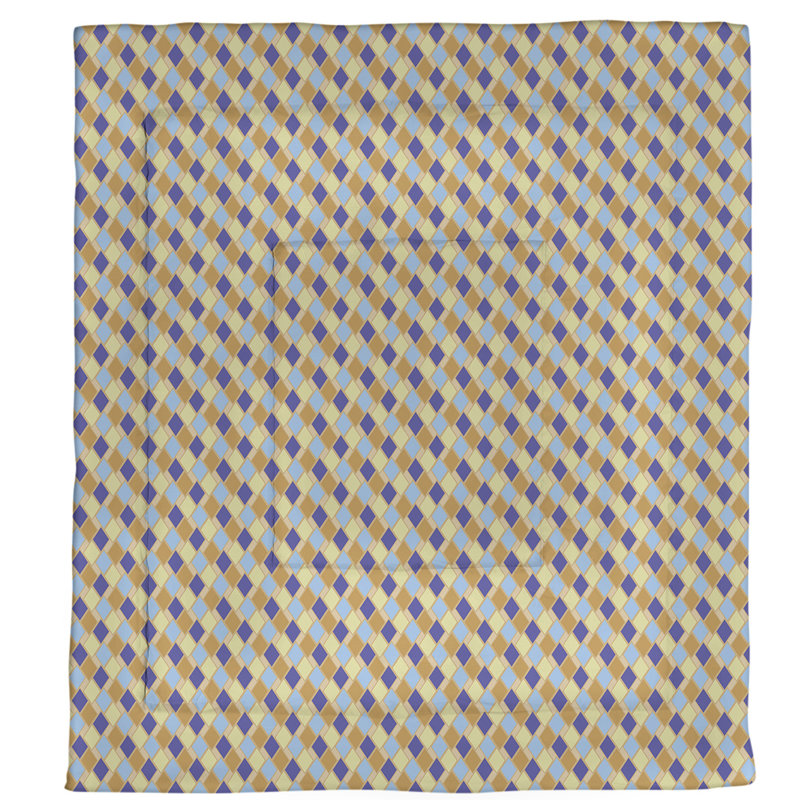 Édredon simple réversible Katelyn Elizabeth Diamonds, Édredon simple, Orange / Bleu