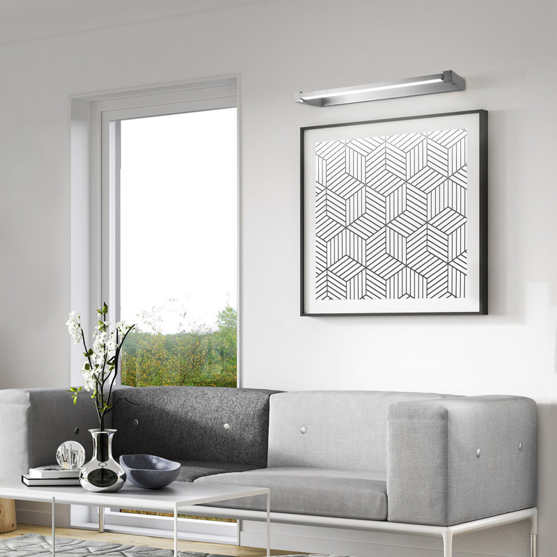 Lune Dimmable LED Wall Mounted Picture Light, Brushed Aluminum, 1.625" H x 10" W x 16.875" D