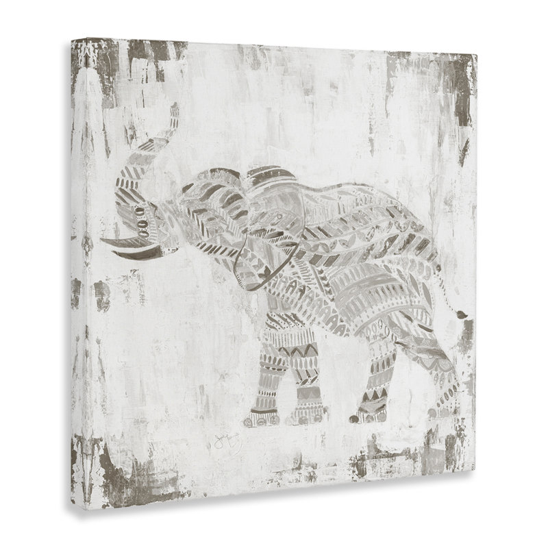 «Boho Stripes Elephant», art mural par Janet Tava, H 24 po x l 24 po