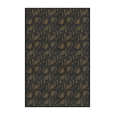 Tapis noir/brun à motifs