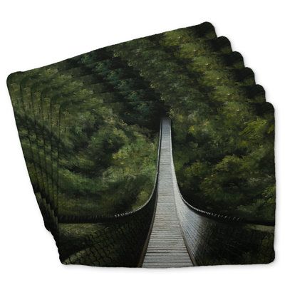 Suspended Bridge Braided Polyester Placemats Set of 6 Decor