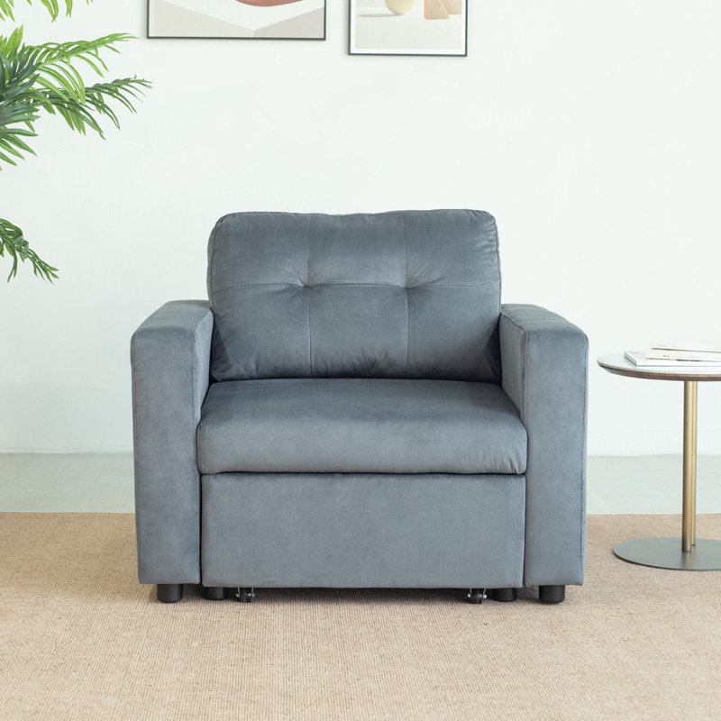 Linen Accent Chairs Bed - Single, Grey
