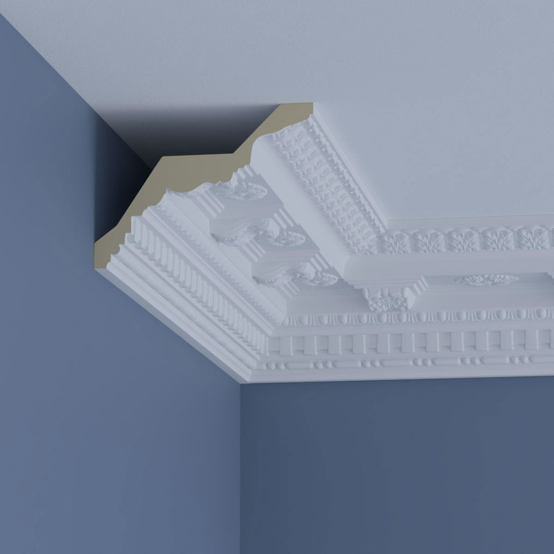 Leighton 96" Gray Polyurethane Crown Moulding