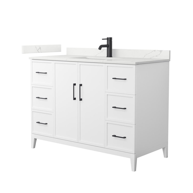 Elan 48'' W Vanity, Matte Black, White, Single