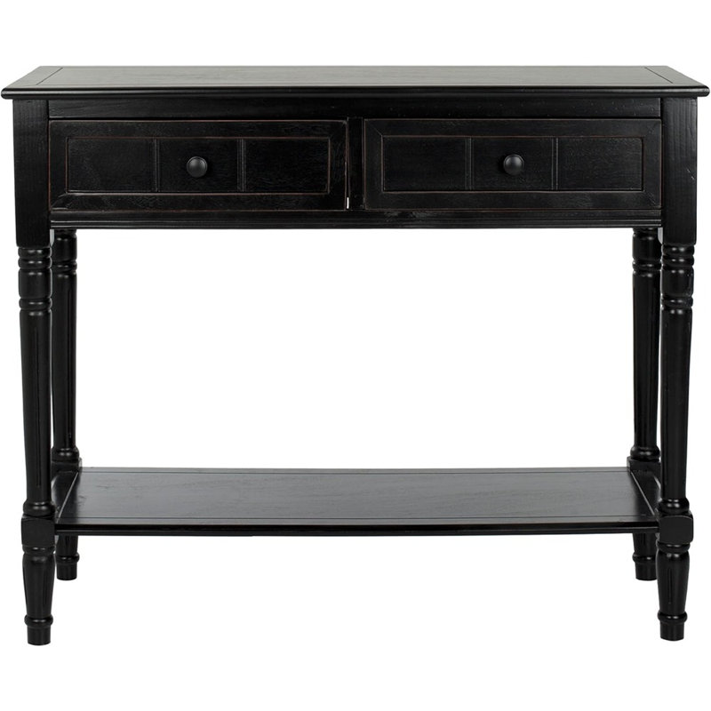 Distressed/Black 2-Drawer Console Table