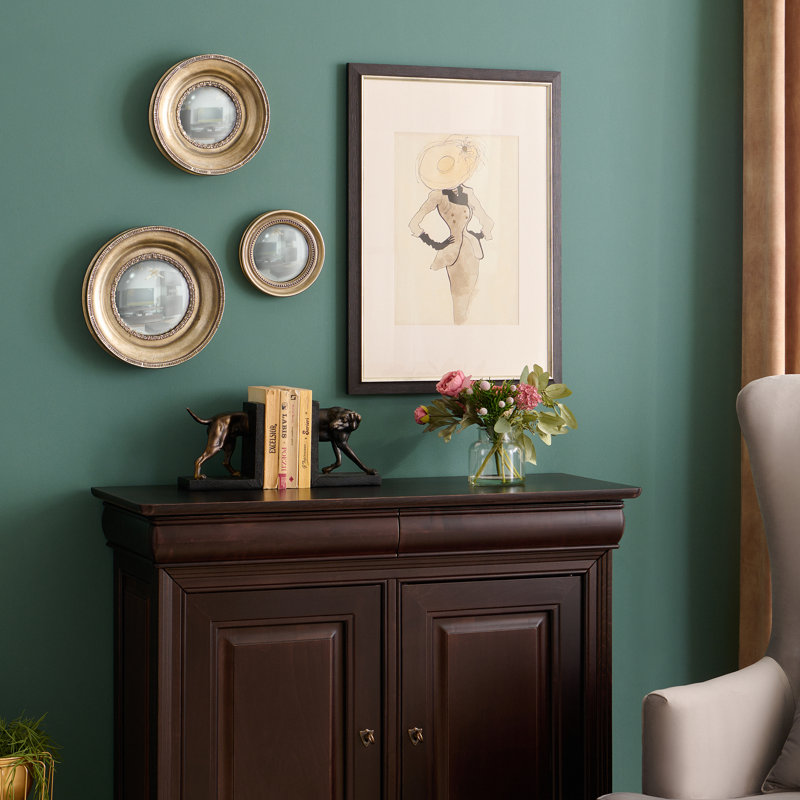 Boho Wood Convex Wall Mirror