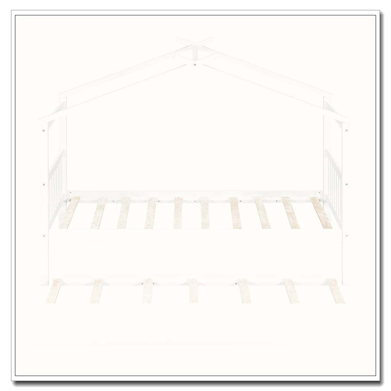 Lit en bois avec lit gigogne simple, Blanc