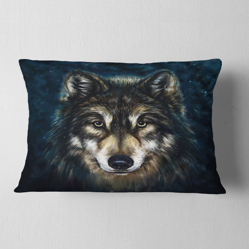 Coussin lombaire loup animaux souriant