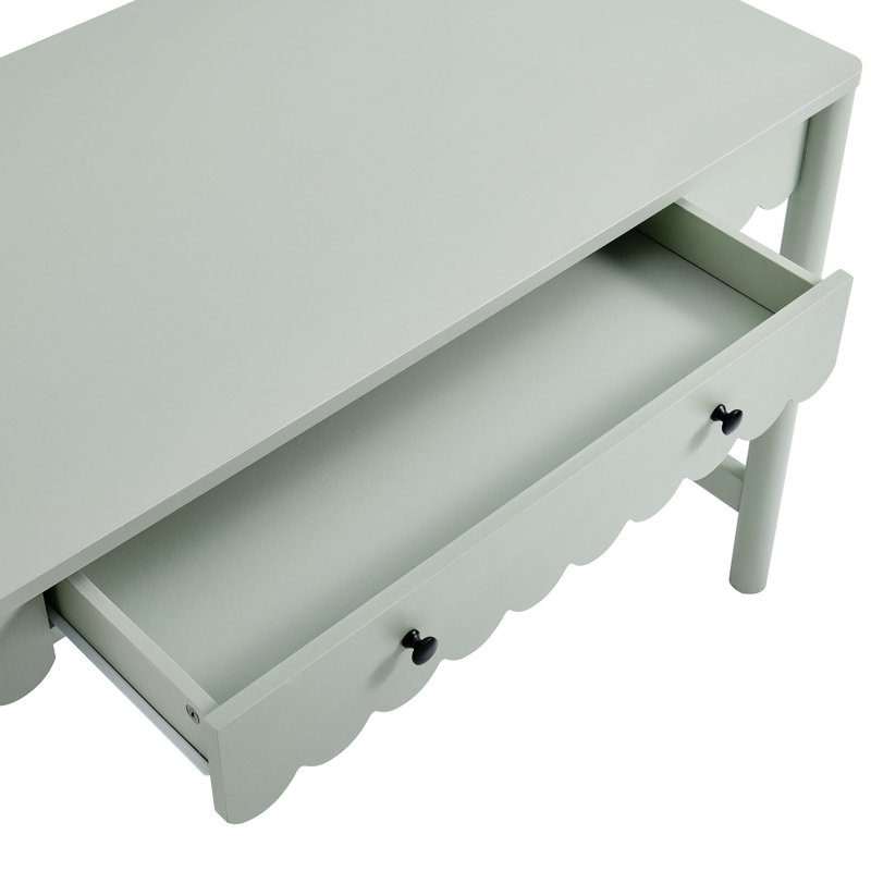 Emmeline 1-Drawer Scallop Writing Desk, Sage