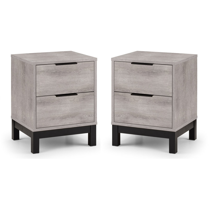 Yonkers 45cm W Bedside Table, Grey