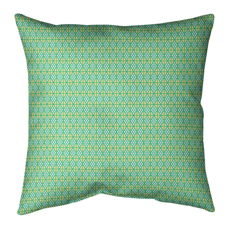 Housse et insert de coussin carré Katelyn Elizabeth Diamonds, Polyester/ Bourre en polyester, 26 po x 26 po, Vert/jaune