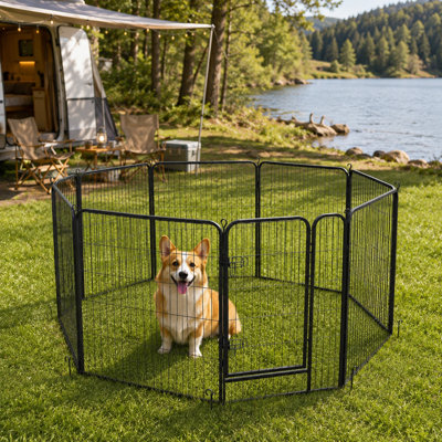 Outdoor Safe Portable Dog Playpen Barrier Exercise Pet Pen (8 Panels)