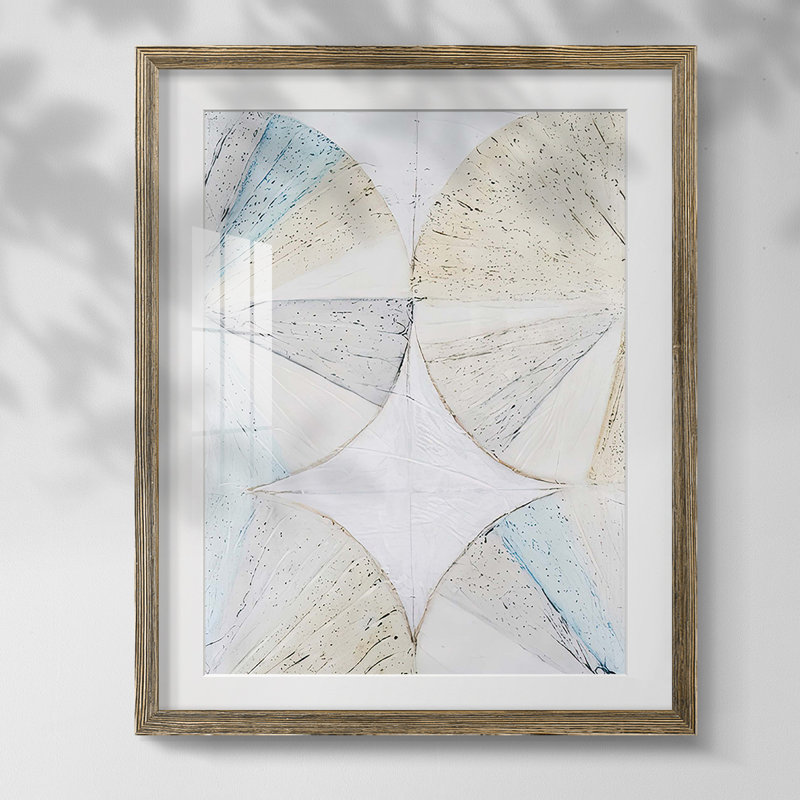 «Neutral Frame I», reproduction encadrée, Blanc, Papier avec cadre noyer