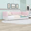 Lit simple tapissier sur pied avec accoudoirs-129345885