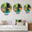 Horloge murale moderne avec dégradés colorés de montagnes et de nuages surréels-59914083