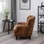 Calum Faux Leather Buttoned Accent Wingback Chair-733682704