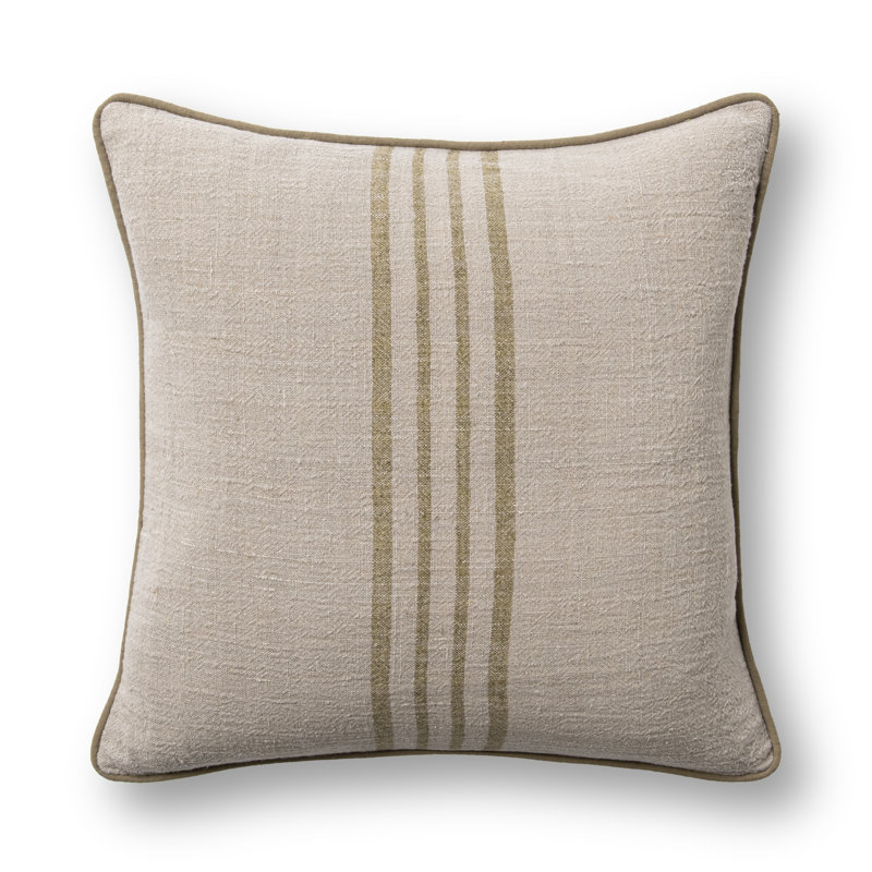 Coussin Newport, Vert olive, Carré 22 po
