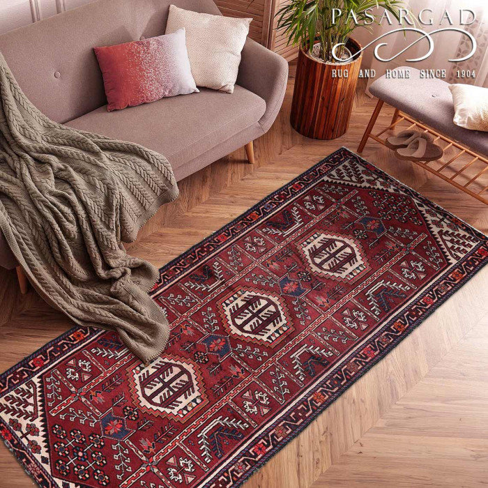 One-of-a-Kind 3'9"x9'9" Area Rug in Rust/Red/Beige