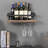 Wall Mounted Wine Rack Wooden Rustic Wine Bottle Glass Floating Shelf With Stemware Holder Modern Plant Photo Wine Display Storage Rack For Kitchen Dining Room Bar