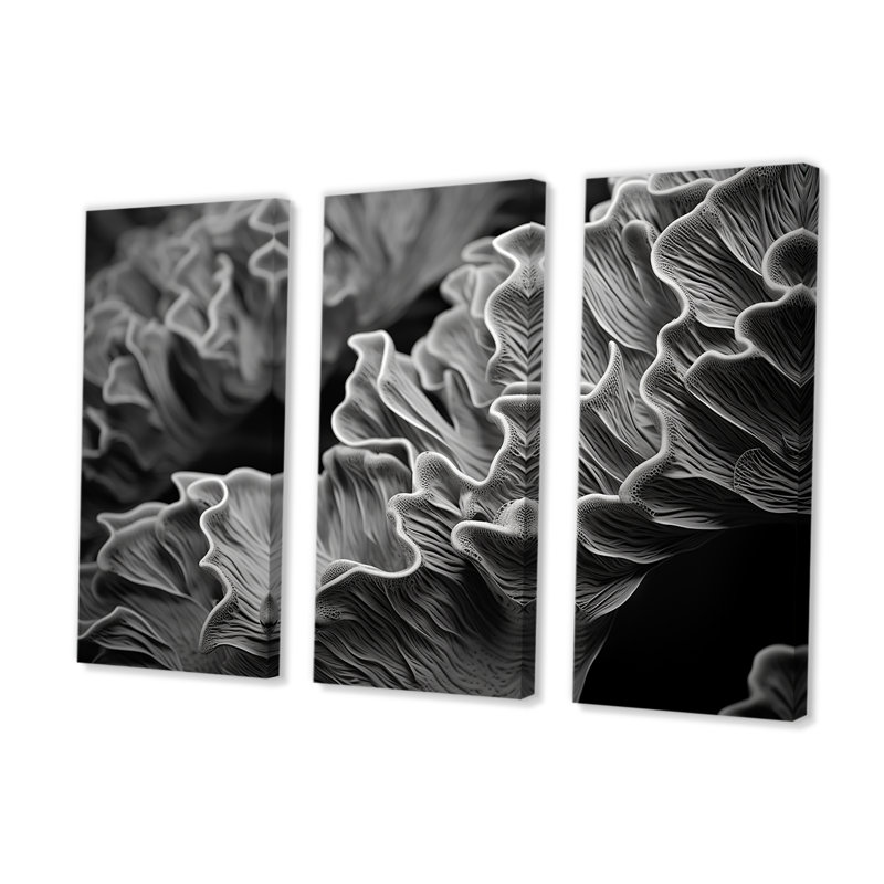 Ensemble d'art mural noir et blanc corail anémone Royaume I - Corail sous l'eau, Toile tendue, H 40 po x l 60 po x P 1 po