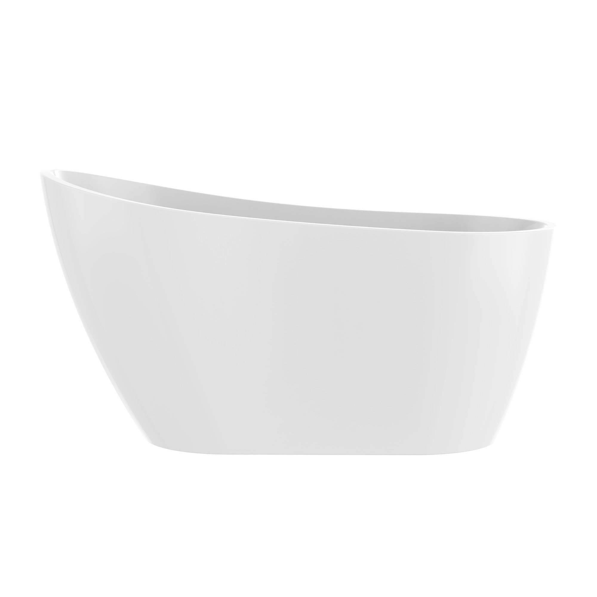Maya 55" x 28" Freestanding Soaking Acrylic Bathtub, White/Matte Black