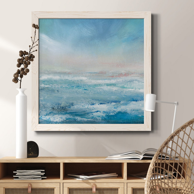 Après-midi délice - peinture sur toile encadrée, H 27,5 po x l 27,5 po x P 1,5 po, Cadre blanc