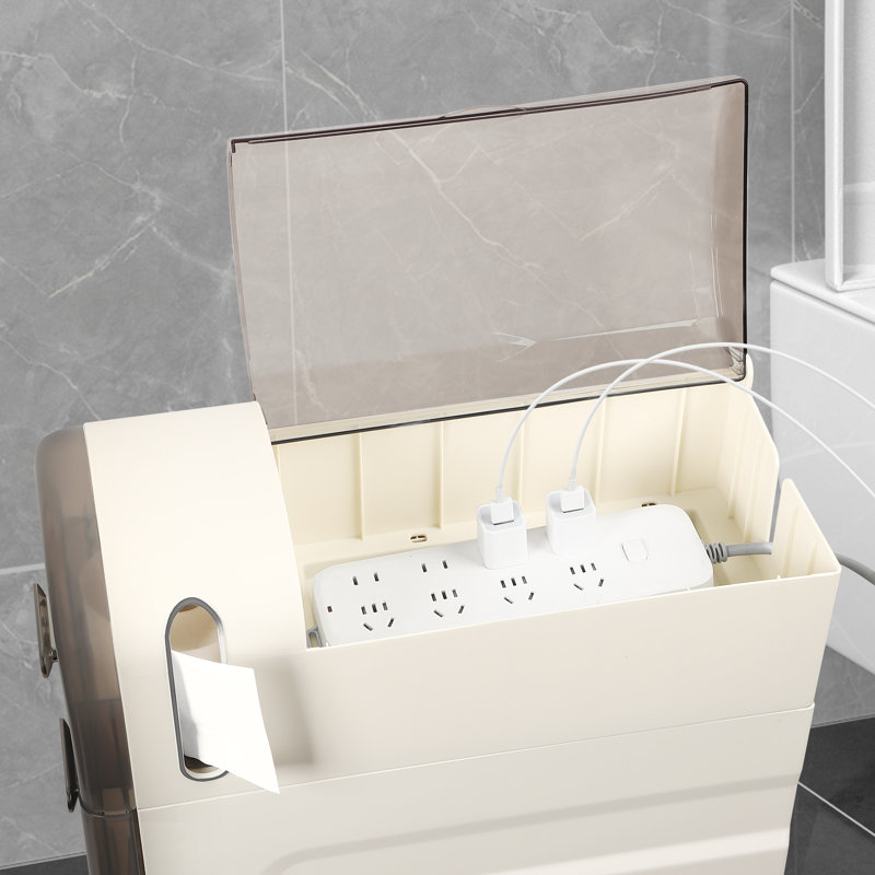 Werbel Plastic / Acrylic Freestanding Bathroom Cabinet, Clear/White