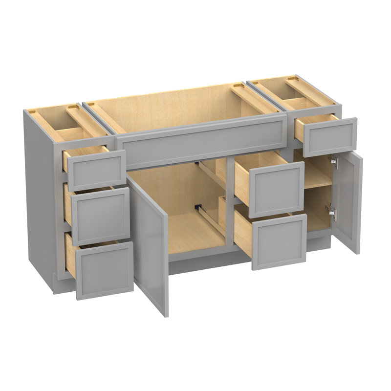60'' Single Bathroom Vanity Base Only, Gray