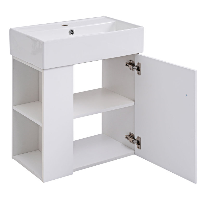 Meuble-lavabo simple avec plateau en céramique 12,20 po Krishawna