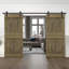 Porte de grange à panneaux et en bois manufacturé avec quincaillerie d'installation-87569757-87569758