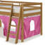 Lit mezzanine simple en bois de pin brésilien avec tentes interchangeables Gladwin-484242978-484242977