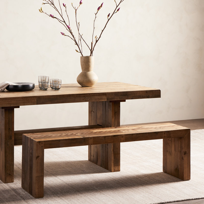 Banc en bois massif Adene, H 18 po x l 73 po x P 15 po, Brun