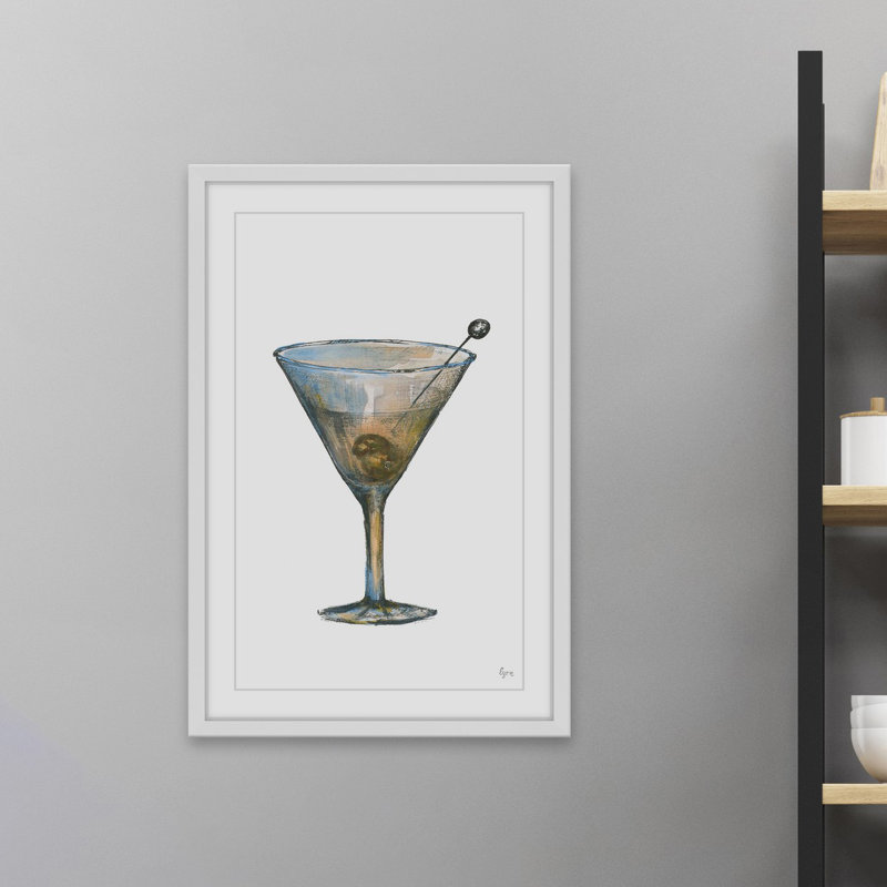 « dirty martini », reproduction d’art encadrée, H 18 po x l 12 po x P 1,5 po