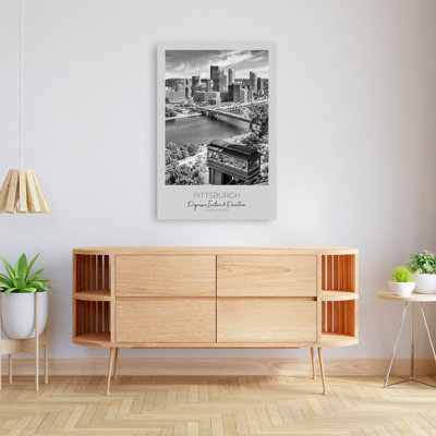 «In Focus: Pittsburgh Skyline with Duquesne Incline Abstract Contemporary City Architecture», reproduction d'art