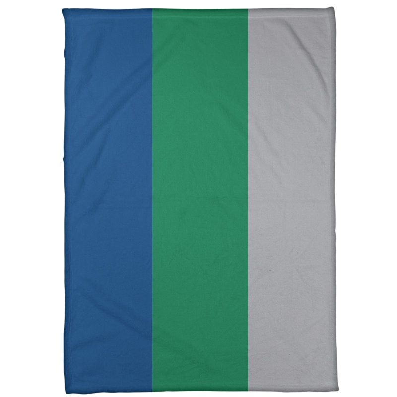 Jeté de hockey vancouver, 60 po x 80 po, Bleu foncé / vert / gris froid, Molleton corail