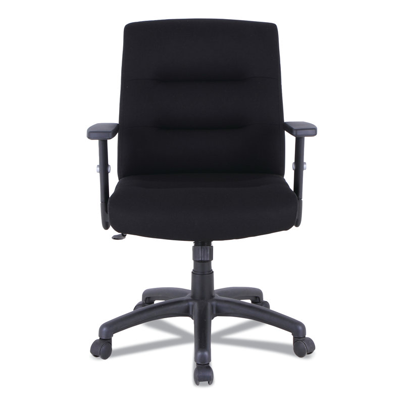 Black Petite Office Chair with Adjustable Arms and Swivel