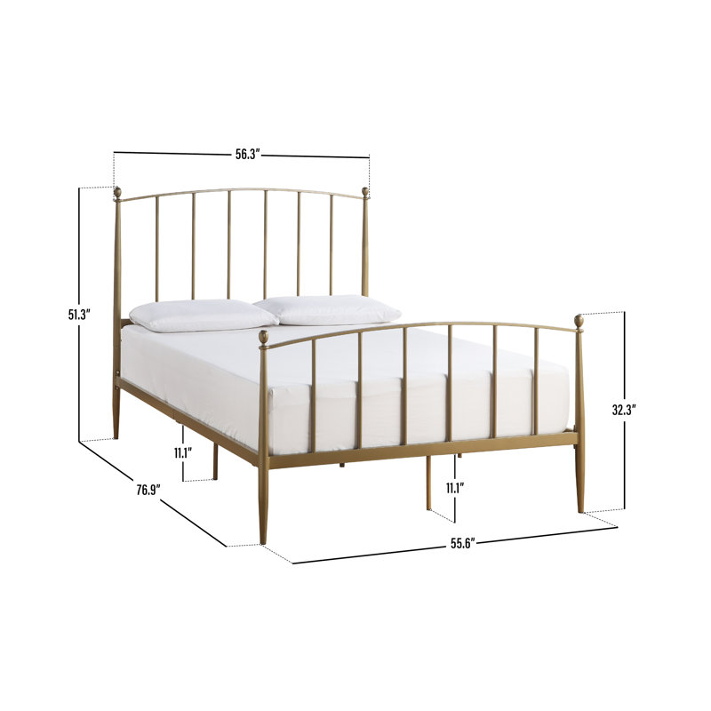 Marke Metal Slat Bed, Gold, Full/Double
