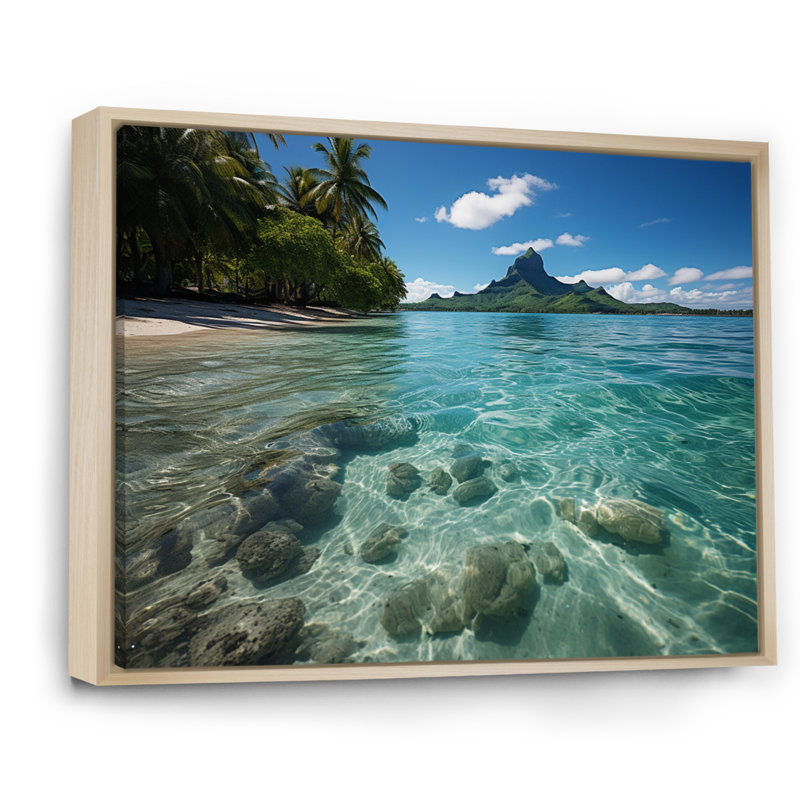 «Alyisa Bora Bora Beach I», reproduction sur toile, H 24 po x l 32 po x P 1 po, Cadre naturel flottant