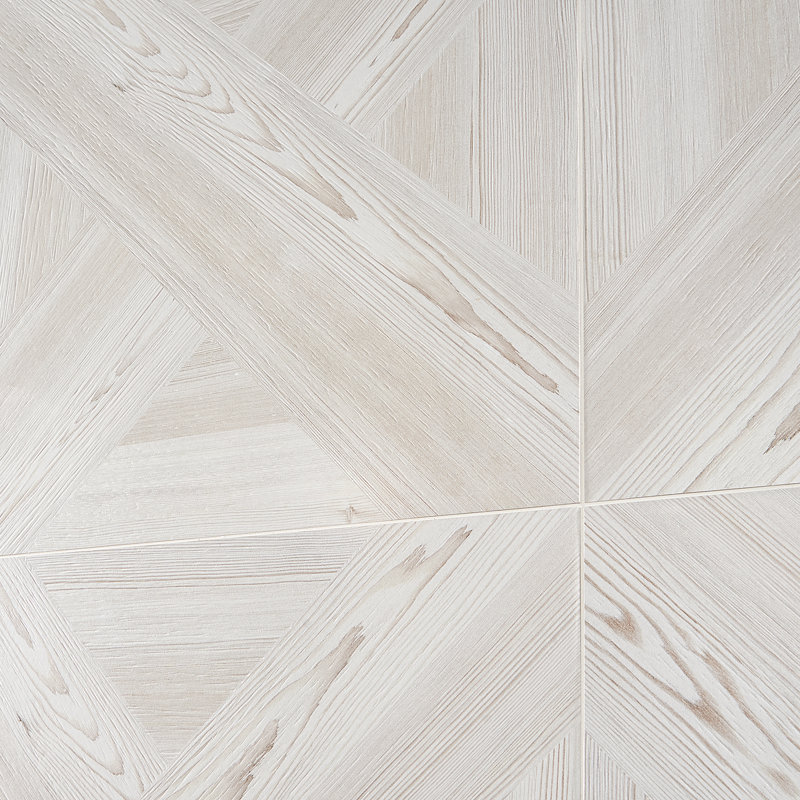 Carreau de mur et de plancher en porcelaine aspect bois 24 po x 24 po Evergreen (11,62 pieds carrés / caisse), Blanc