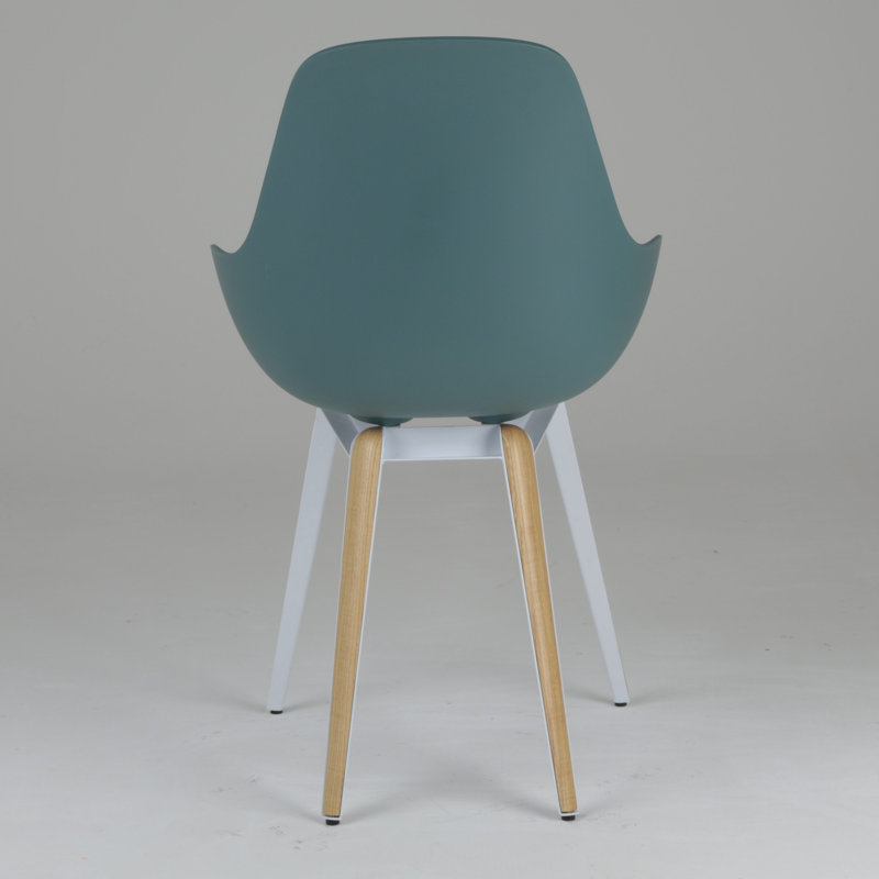 Fauteuil Kanisha, Bleu océan, Noyer