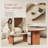 Meranda 47" Modern Oval Travertine Textured Stone Coffee Table-Unique Travertine Slab Top And Semi-Circular Solid Wood Base For Living Space