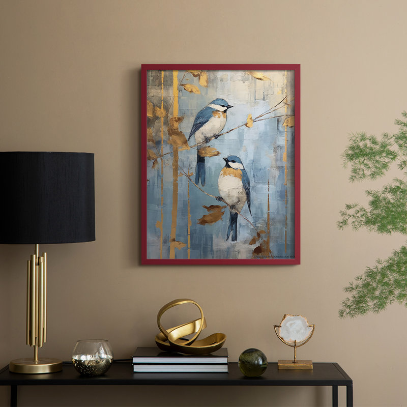 ANIMALS Series, impression encadrée en bois massif, H 15 po x l 12 po, Rouge