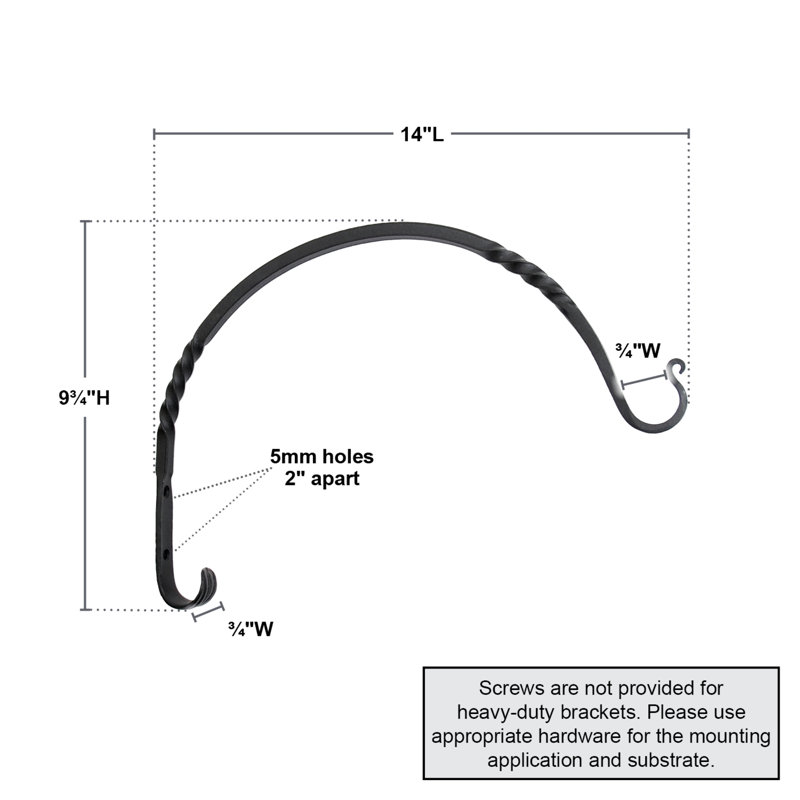Metal Weather Resistant Bracket Plant Stand (Set of 2)