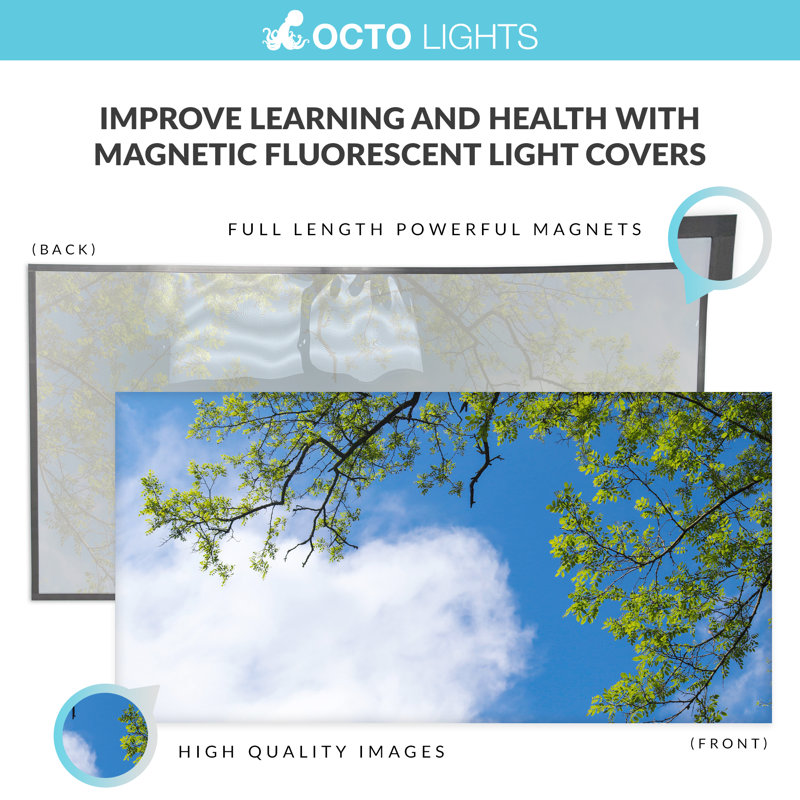 Couvre-lampes fluorescents magnétiques pour plafonniers Classroom 2x4 - Tree 008
