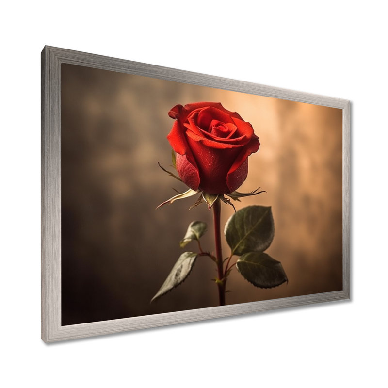 Décoration murale rétro «Rose Reverie», H 30 po x l 40 po x P 1,5 po, Cadre photo argenté