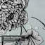 Rideau de douche imperméable à motif floral noir et blanc avec 12 crochets-1822745868